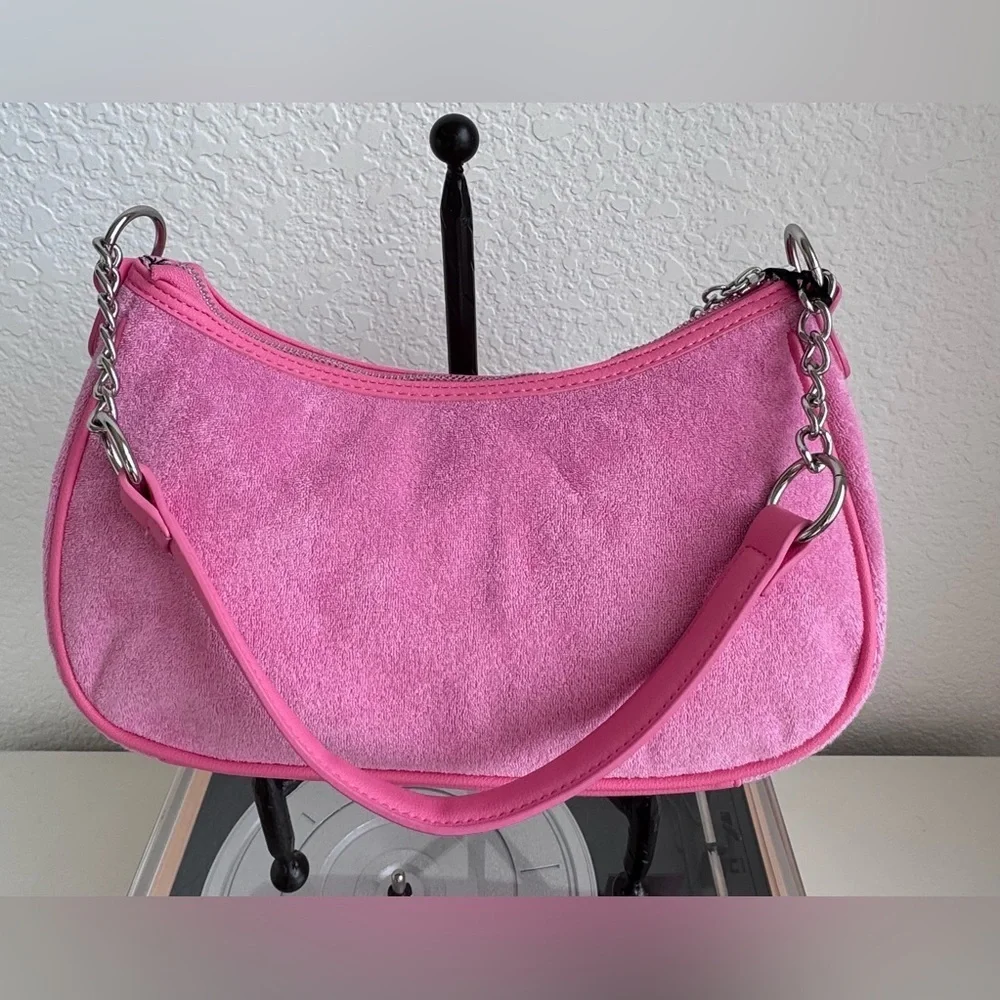 Juicy Couture Vibrant Pink Embroidered Y2K Shoulder Bag